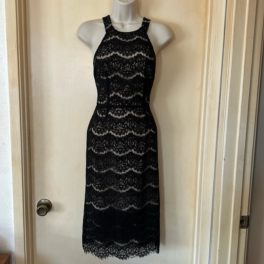 WAYF black crochet cotton lace dress size XS